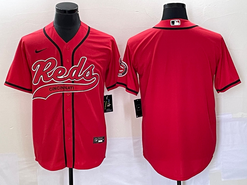 Men's Cincinnati Reds Blank Red Cool Base Stitched Baseball Jersey